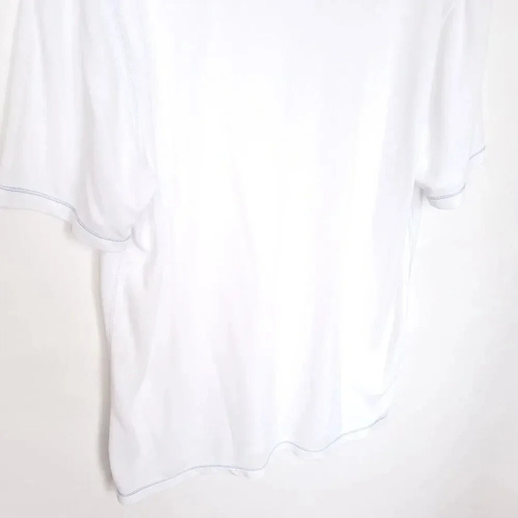 Tommy Bahama T Shirt Men Medium White Tropical Paradise IslandZone V-Neck Beach - Picture 9 of 12